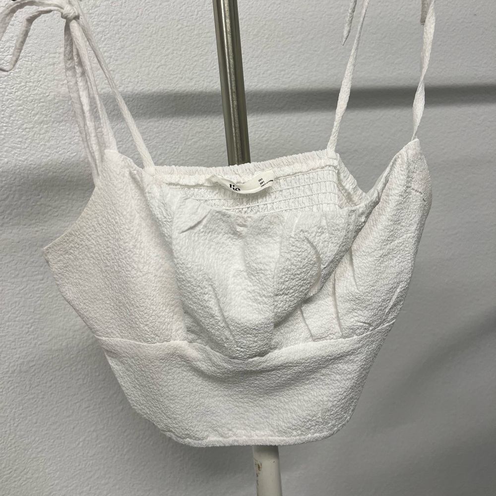 Elodie White Textured Top